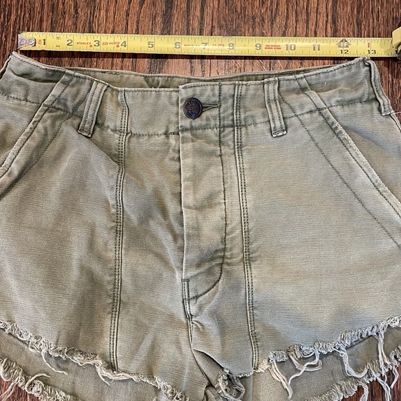 Free People Army Green Distressed Shorts - Picture 7 of 10